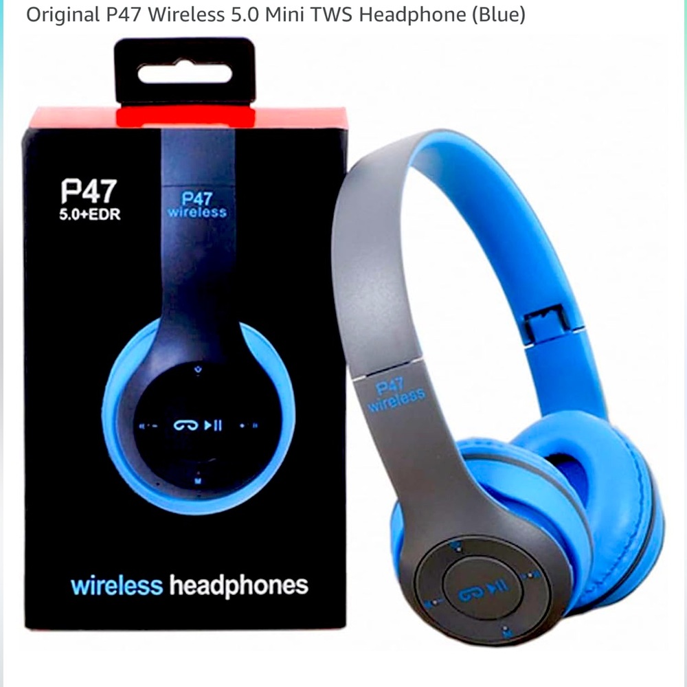 P47 Wireless Headphones - Blue and Gray